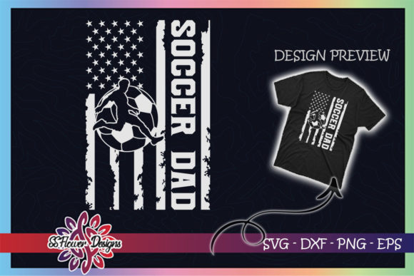 Soccer Dad USA Distressed Flag: A Bold Graphic for T-Shirt Designs and Content Visuals