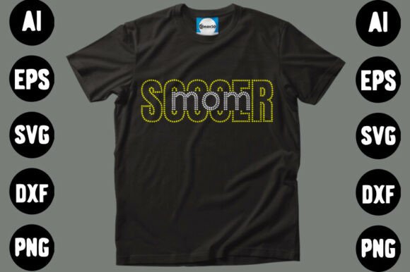 Soccer Mom Rhinestone Graphics for T-Shirt Designs & Digital Products