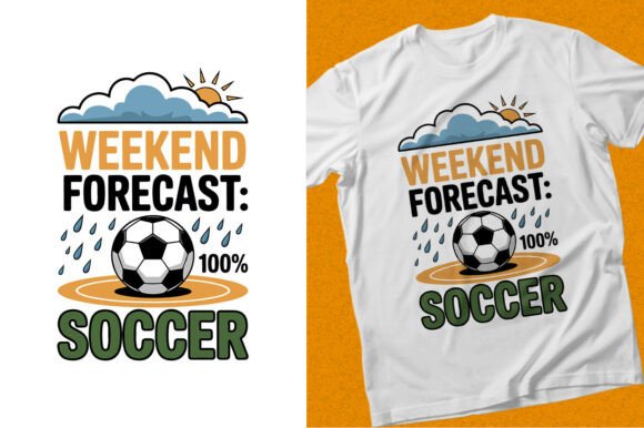 Weekend Forecast Soccer T-Shirt Design: A Dynamic Graphic for Modern Branding